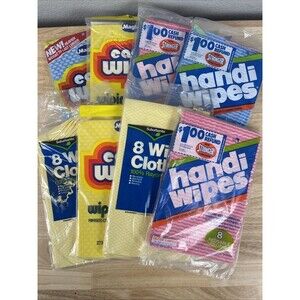 Vtg Handi Wipes Reusable Cleaning Wiping Cloths Lot Of 60 21x13" Easy Wipes